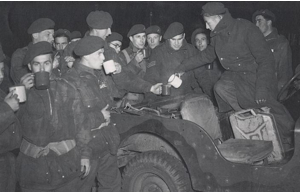 British Paratroops drinking tea in World War Two
